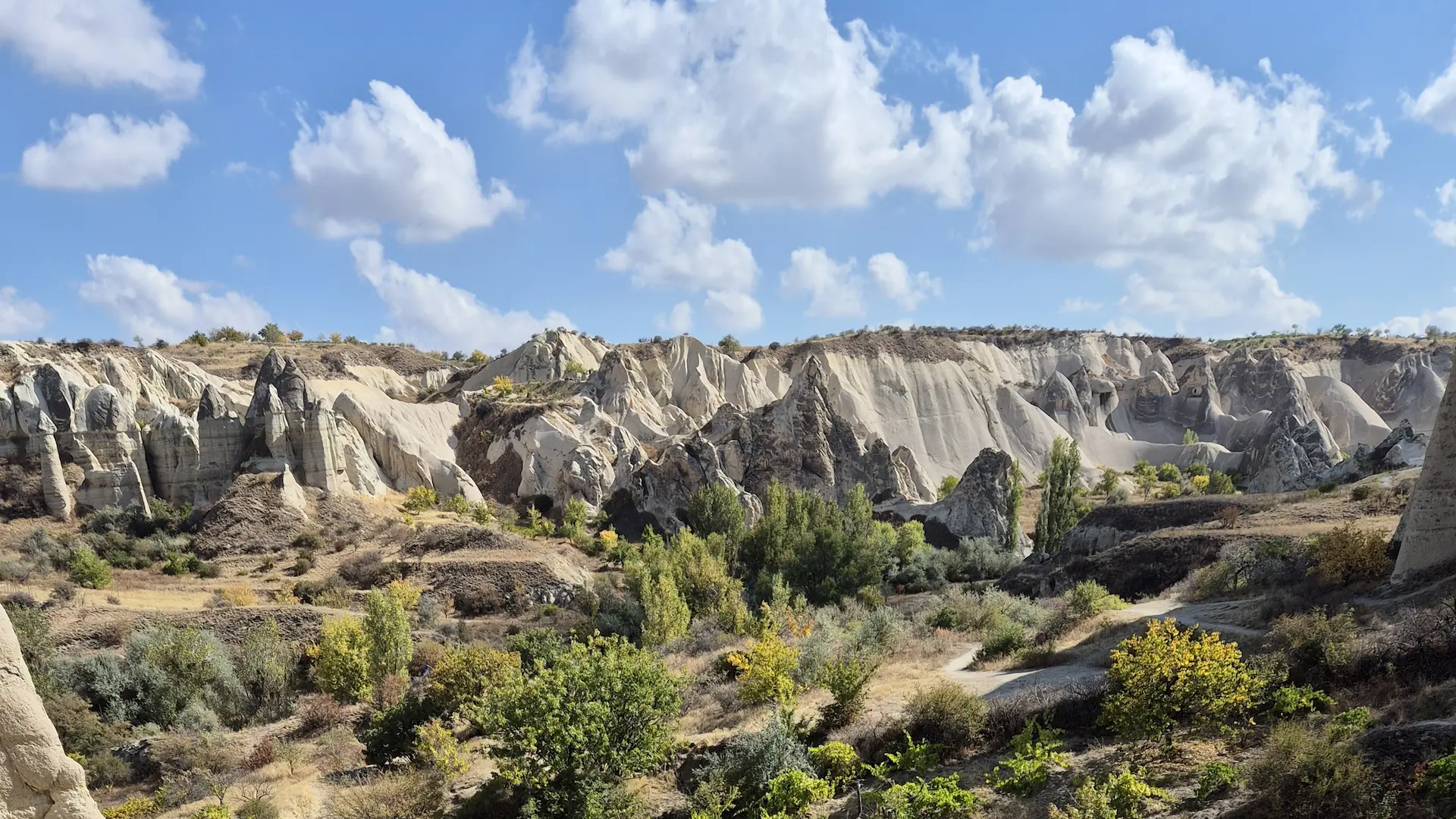 Cappadocia valleys landscape with horse riding trails