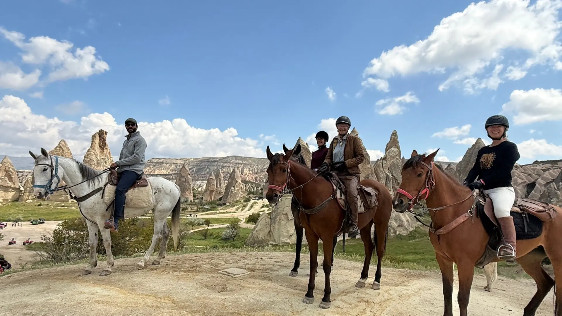 Multi day horseback riding in Cappadocia Turkey with hot air balloons at sunrise